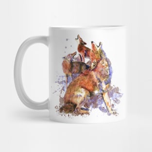 Watercolor Howling Coyote Animal Art Mug